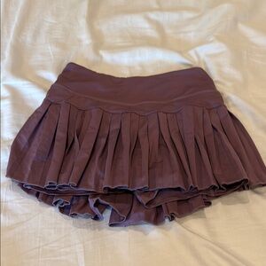 Purple Pleated Skater Mini Skirt